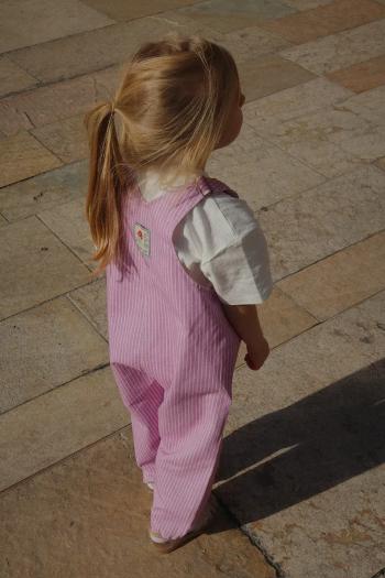 Detské bavlnené nohavice na traky Konges Sløjd RHW X KS LETTRE OVERALLS GOTS Rosie Huntington Whiteley KS103610