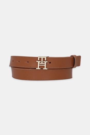 Kožený opasok Tommy Hilfiger hnedá farba, AW0AW17496