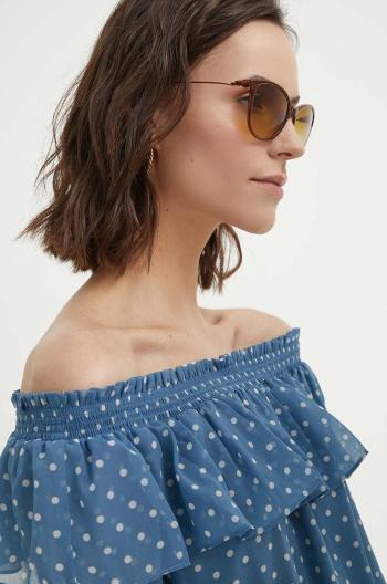 Slnečné okuliare Emporio Armani dámske, hnedá farba