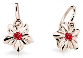 Cutie Jewellery Detské kvietkové náušnice z ružového zlata C2238-10-X-4 červená