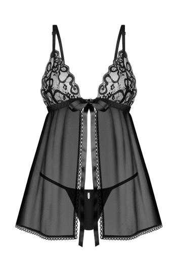 Čierna babydoll košieľka Blomentis