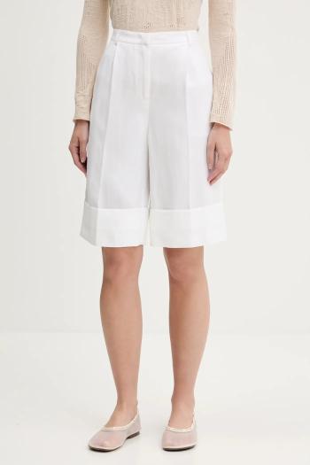 Šortky Blugirl Blumarine biela farba, jednofarebné, vysoký pás, RA5181.T8823