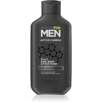 Oriflame North for Men Active Carbon felfrissítő tusfürdő gél 3 az 1-ben 250 ml