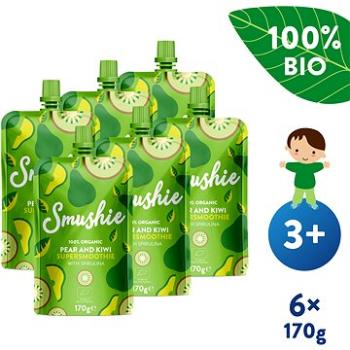 SALVEST Smushie BIO Ovocné smoothie s hruškou, kivi a spirulinou 6× 170 g (4740073075951)