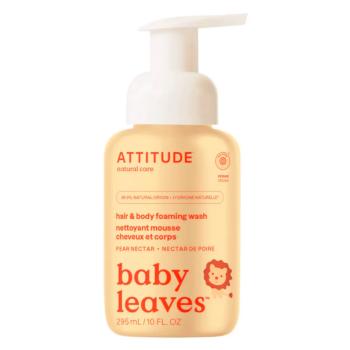 ATTITUDE Baby leaves Detská umývacia pena 2 v 1 s vôňou hruškovej šťavy 295 ml