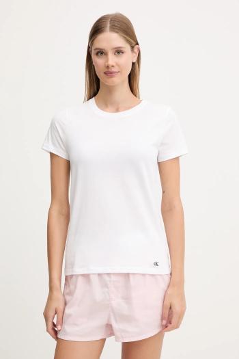 Bavlnené tričko Calvin Klein Underwear 3-pak dámske, biela farba, LV00QS7485