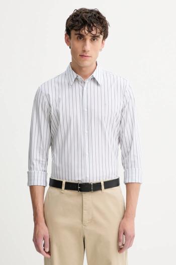 Košeľa Calvin Klein šedá farba, slim, s klasickým golierom, LV04LD137G