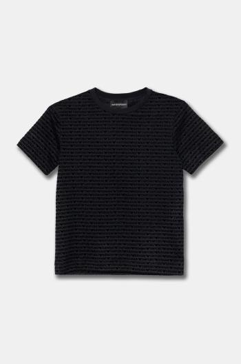 Tričko Emporio Armani tmavomodrá farba, vzorované, 6D4TD5 1JOSZ