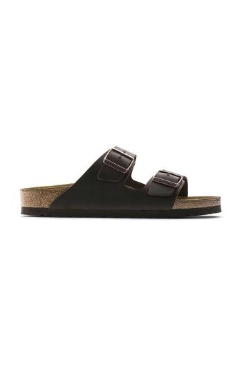 Kožené šľapky Birkenstock Arizona dámske, hnedá farba, 52533