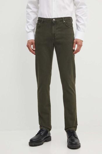 Nohavice Tommy Hilfiger pánske, zelená farba, rovné, MW0MW32934