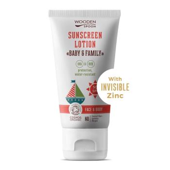 WoodenSpoon Opaľovacie telové mlieko v tube Baby & Family SPF 50 150ml