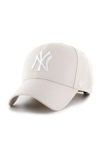 Šiltovka 47 brand MLB New York Yankees béžová farba, s nášivkou, B-MVPSP17WBP-BNI