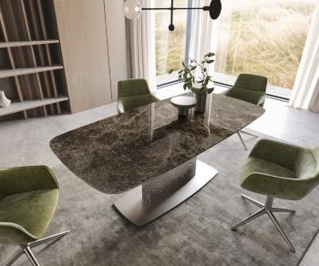 Jedálenský stôl Edge oválny 200x100 keramický Laminam® Emperador Extra