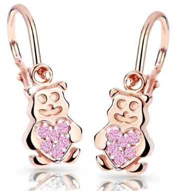 Cutie Jewellery Detské náušnice z ružového zlata Medvedíky C2751-10-X-4 ružová