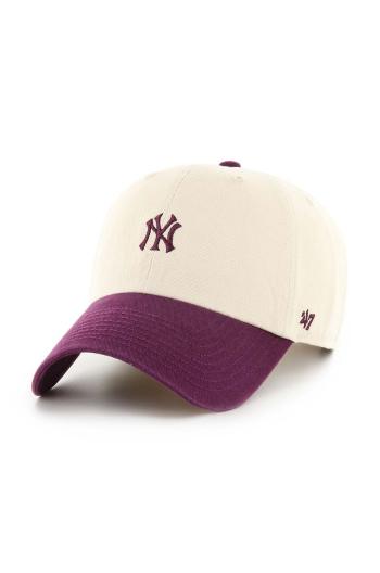 Bavlnená šiltovka 47 brand MLB New York Yankees béžová farba, s nášivkou, B-SSTBC17GWS-NT