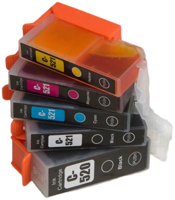 MultiPack CANON PGI-520, CLI-521  + 20ks fotopapiera - kompatibilná cartridge, čierna + farebná, 1x20ml/4x11ml