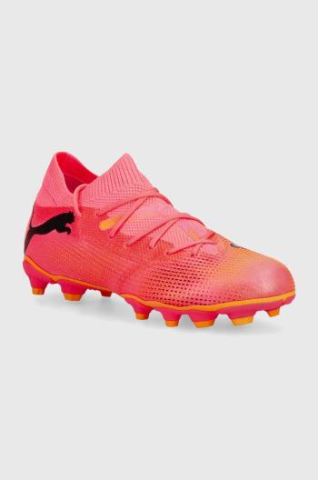 Detské kopačky Puma FUTURE 7 MATCH FG/AG Jr ružová farba