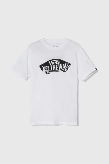Detské bavlnené tričko Vans STYLE 76 biela farba, s potlačou, VN000IVEWHT1
