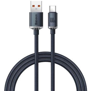 Baseus Crystal Shine Series nabíjecí / datový kabel USB-A / USB-C 100W 1,2m, černá (CAJY000401)