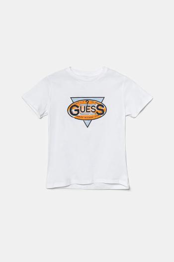Detské bavlnené tričko Guess biela farba, s potlačou, N5GI01 K8HM4