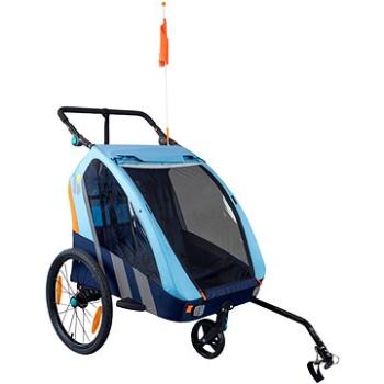 Trailblazer detský kombinovaný vozík za bicykel + kočík pre 2 deti – modrý (05-CSK80-MO)