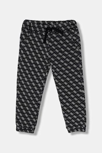 Detské bavlnené tepláky Guess tmavomodrá farba, vzorované, N5YQ15 KA6R4