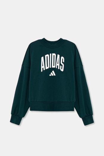 Detská mikina adidas zelená farba, vzorovaná, JV7377