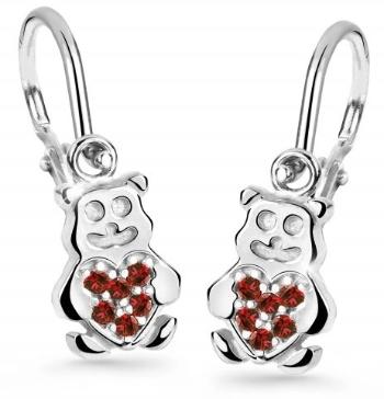Cutie Jewellery Detské náušnice z bieleho zlata Medvedíky C2751-10-X-2 červená