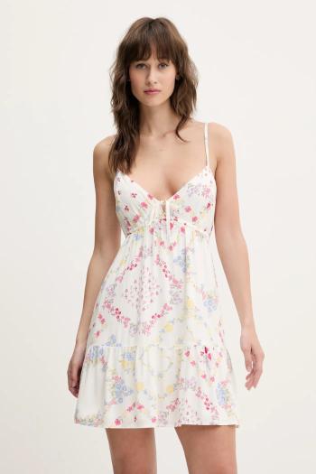 Šaty Hollister Co. biela farba, mini, áčkový strih, KI359-5019
