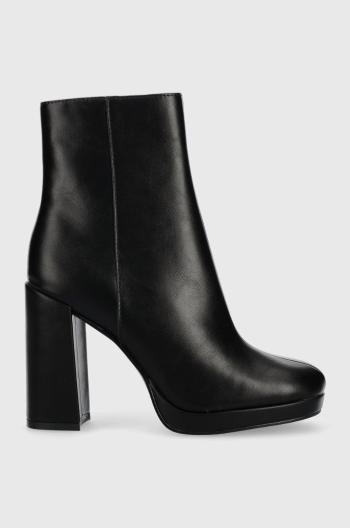 Členkové topánky Steve Madden Main dámske, čierna farba, na podpätku,