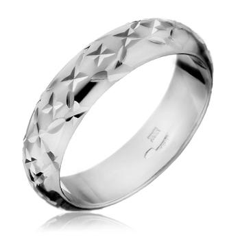 Prsteň zo striebra 925 - lesklé gravírované lúče - Veľkosť: 59 mm