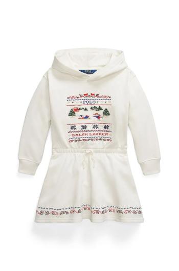 Dievčenské šaty Polo Ralph Lauren biela farba, mini, áčkový strih, 312952131001
