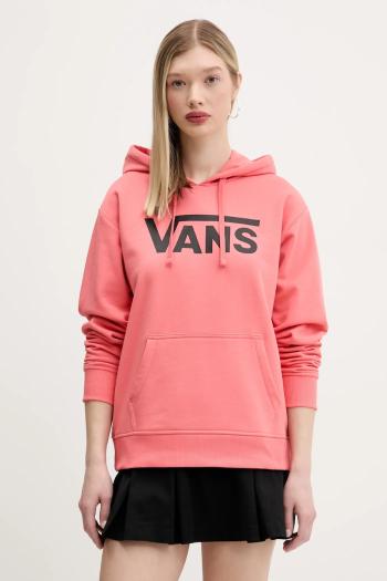 Mikina Vans dámske, oranžová farba, s kapucňou, s potlačou, VN000A5RD6Z1