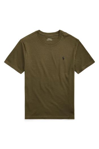 Detské bavlnené tričko Polo Ralph Lauren zelená farba, jednofarebné, 323832904175