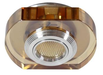 Stropné svietidlo SS-34 Al/Am 3W LED Cob 230V, pevné, zaoblené, jantárové sklo