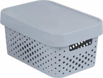CURVER Úložný box INFINITY DOTS 4,5l s vekom | sivá