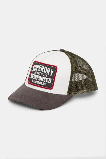 Šiltovka Superdry šedá farba, s nášivkou, W9010176A-E8Y