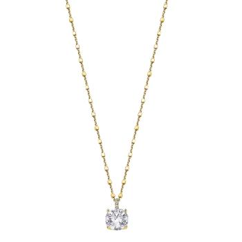 Lotus Silver Elegantný pozlátený náhrdelník zo striebra s čírymi kryštálmi Swarovski LP2005-1 / 5 (retiazka, prívesok)