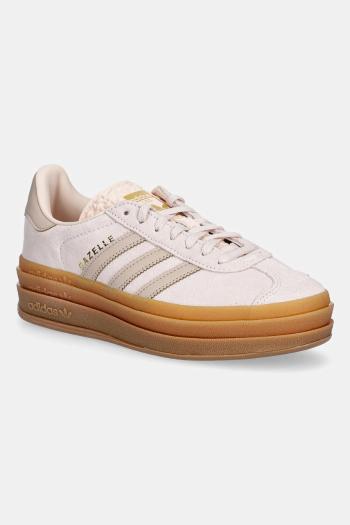 Detské semišové tenisky adidas Originals GAZELLE BOLD ružová farba, JQ1296