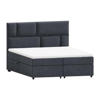 Sötétszürke ágyneműtartós boxspring ágy 140x200 cm Lola – Ropez