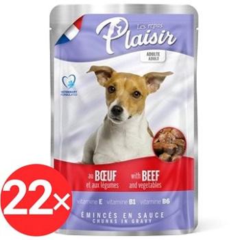 Plaisir Dog kapsička hovädzie so zeleninou 22× 100 g (8595657300099)