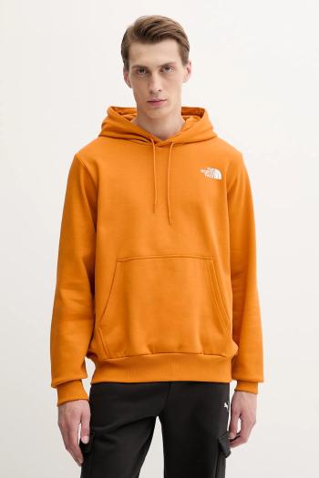 Mikina The North Face Simple Dome oranžová farba, s kapucňou, s potlačou, NF0A89FCBRO1
