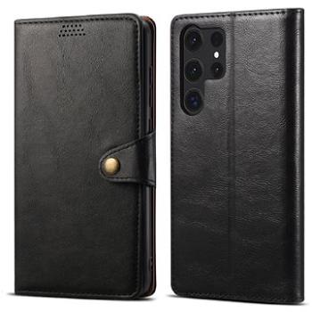 Lenuo Leather flipové puzdro na Samsung Galaxy S23 Ultra, čierna (348425)
