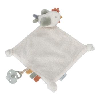 Little Dutch Little Farm Cuddle Cloth Chicken maznajúca dečka so sponou 1 ks