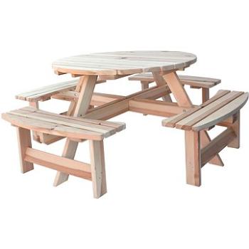 ROJAPLAST - Súprava záhradného nábytku PIKNIK ROUND MASIV 180 cm (245/14)