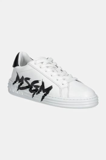 Kožené tenisky MSGM biela farba, 3741MDS506 924