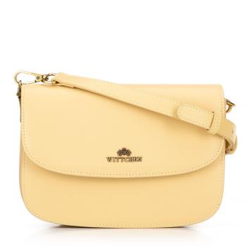 Dámska crossbody z prírodnej kože žltá 100-4E-214-Y