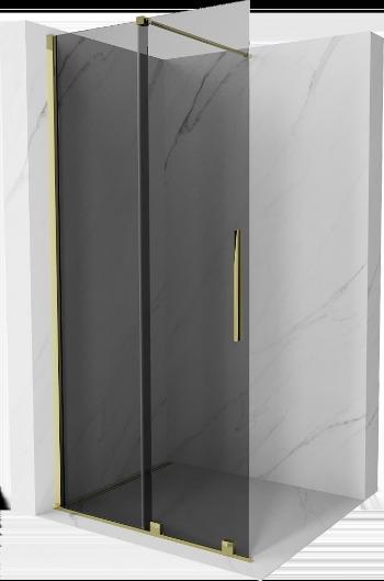 MEXEN/S - Velar Sprchová zástena posuvná Walk-in 120 x 200, grafit 8 mm, zlato 871-120-000-43-50