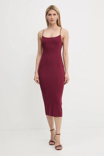 Šaty MICHAEL Michael Kors bordová farba, midi, priliehavé, MT5831M33D