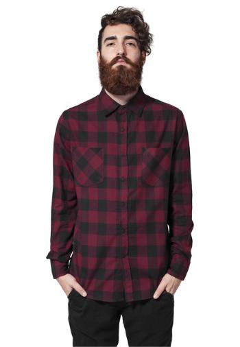 Urban Classics Checked Flanell Shirt blk/burgundy